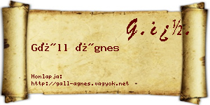 Gáll Ágnes névjegykártya